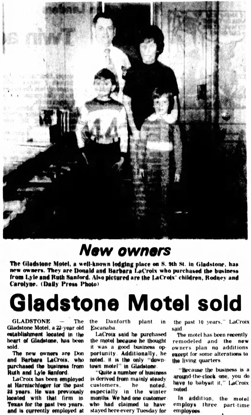 Gladstone Motel - Mar 1976 Article On Sale (newer photo)